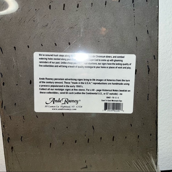 Retro 1998 Ande Rooney Travel The USA Coast To Coast Mobil Metal Sign New sealed - Picture 3 of 4